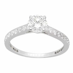 Cadre GRAFF diamant rond 0,58 carat J-VVS1-Ex Platine US 5