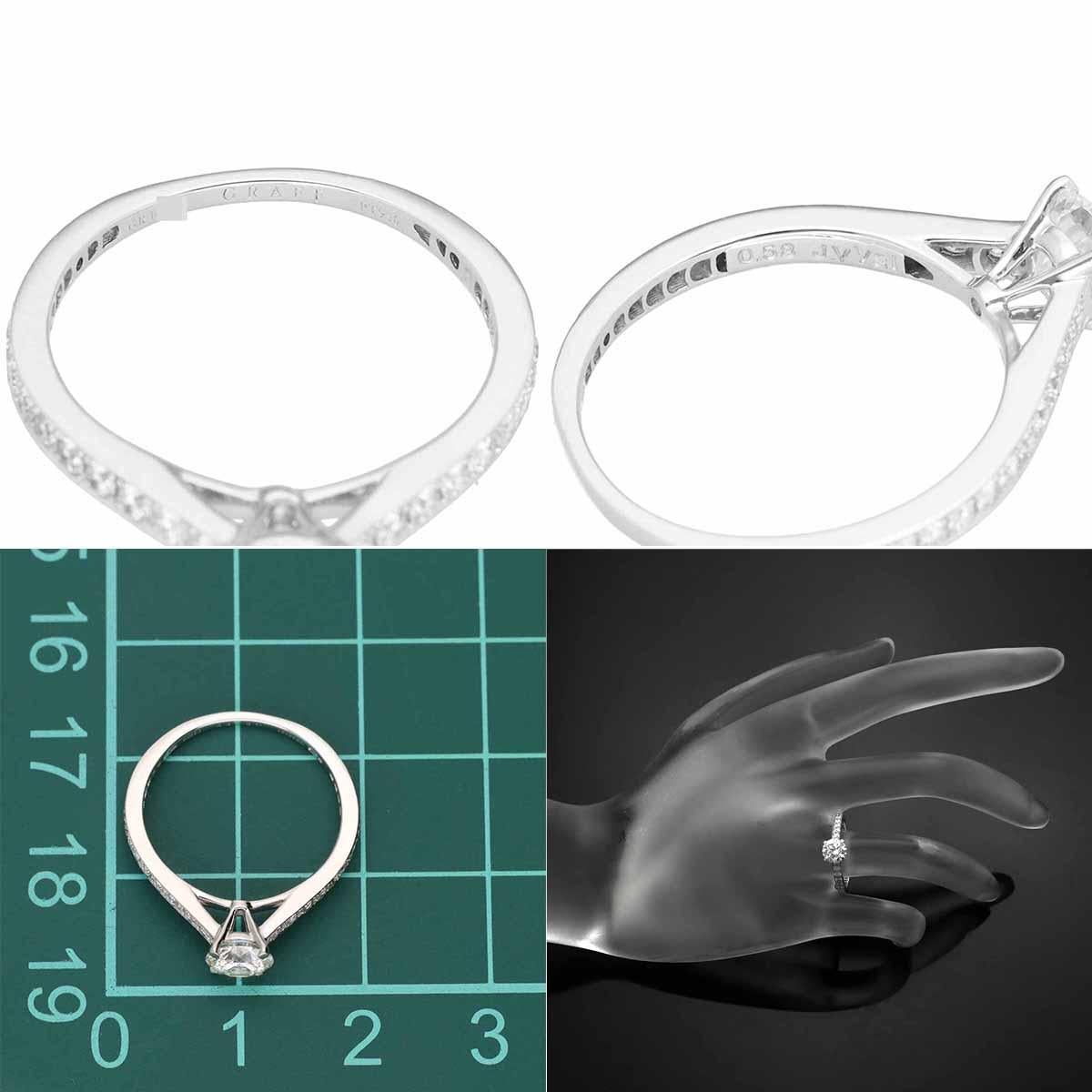 Donna Graff Frame Diamante rotondo 0,58ct J-VVS1-Ex Platino US 5 in vendita
