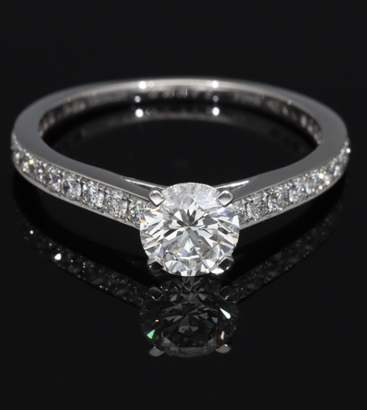 Marco GRAFF Diamante redondo 0,58ct J-VVS1-Ex Platino US 5 en venta 4