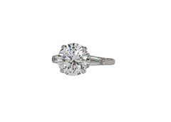 Anillo de platino con tres piedras de Graff: diamante de 3,54 quilates, GIA, H VS1, talla brillante redonda