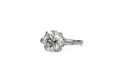 Graff GIA 3.54 Carat H VS1 Round Brilliant Cut Diamond Three Stone Ring