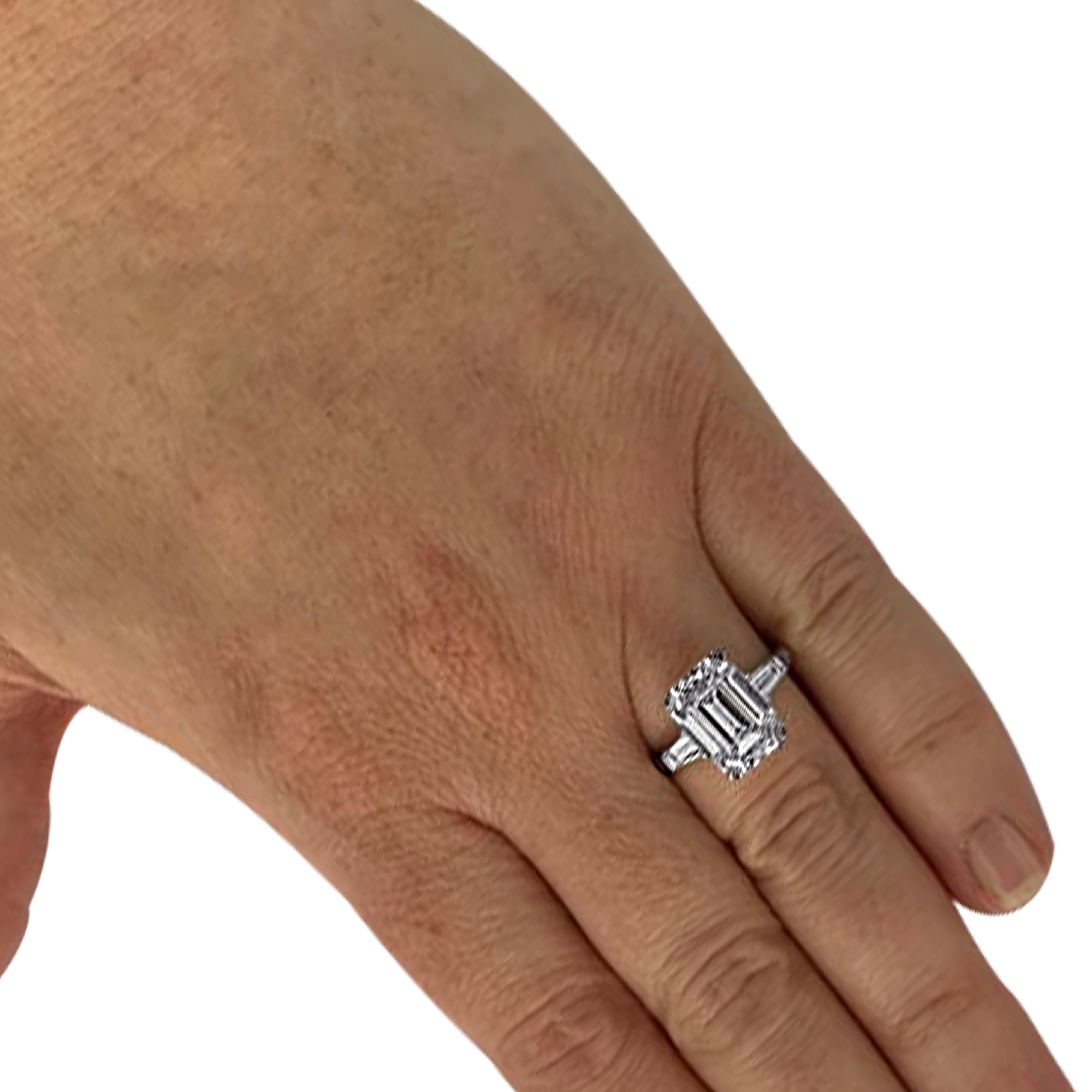 graff emerald cut diamond ring