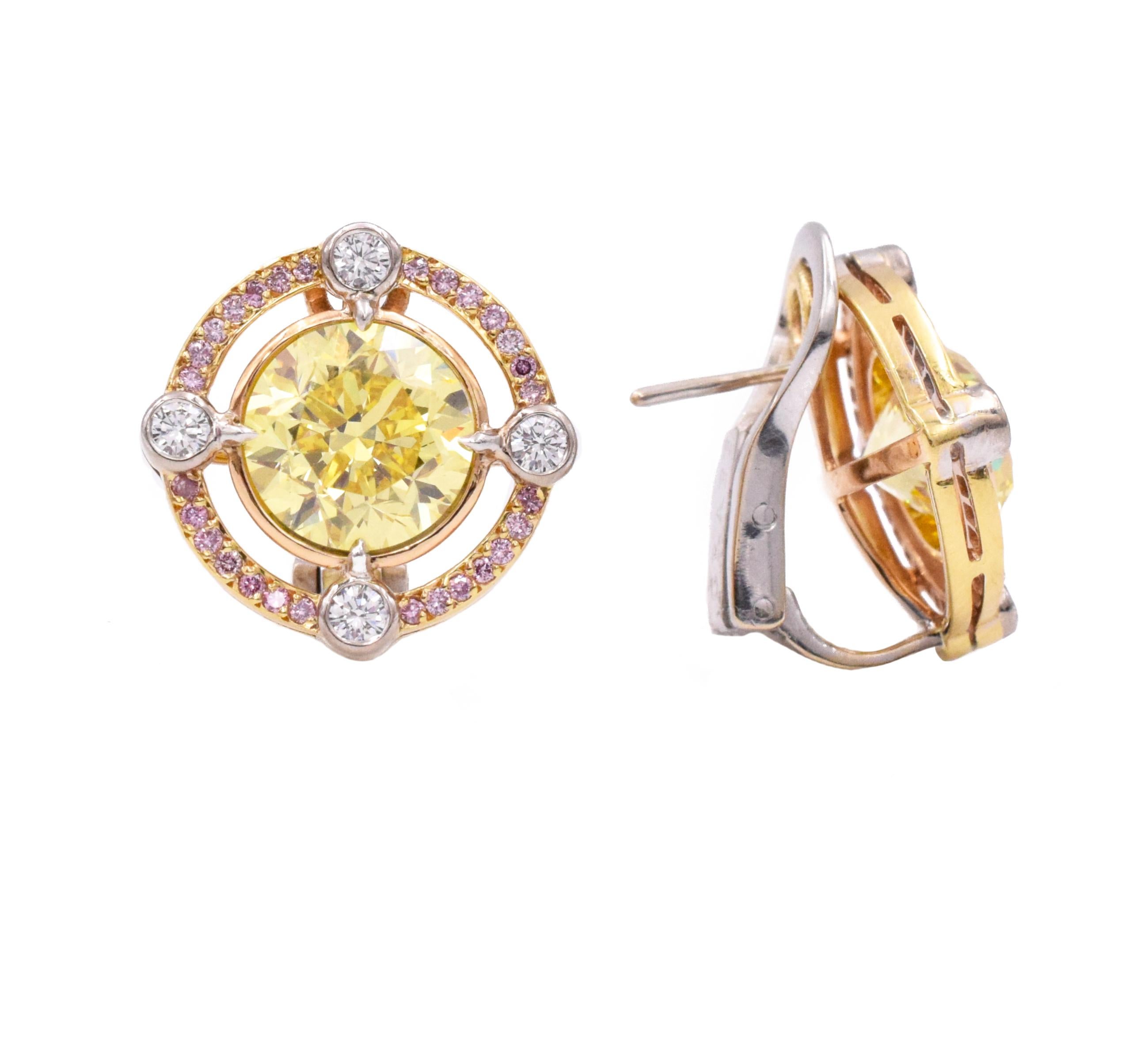 Graff GIA lebhafte gelbe Diamant-Ohrringe (Künstler*in) im Angebot