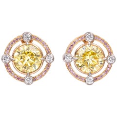 Graff GIA Vivid Yellow Diamond Earrings