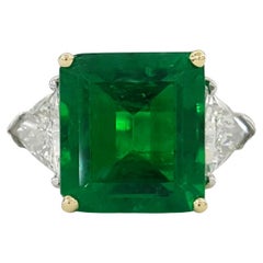 GRAFF Gubelin Certified Colombian Emerald & Diamond Three-Stone Ring
