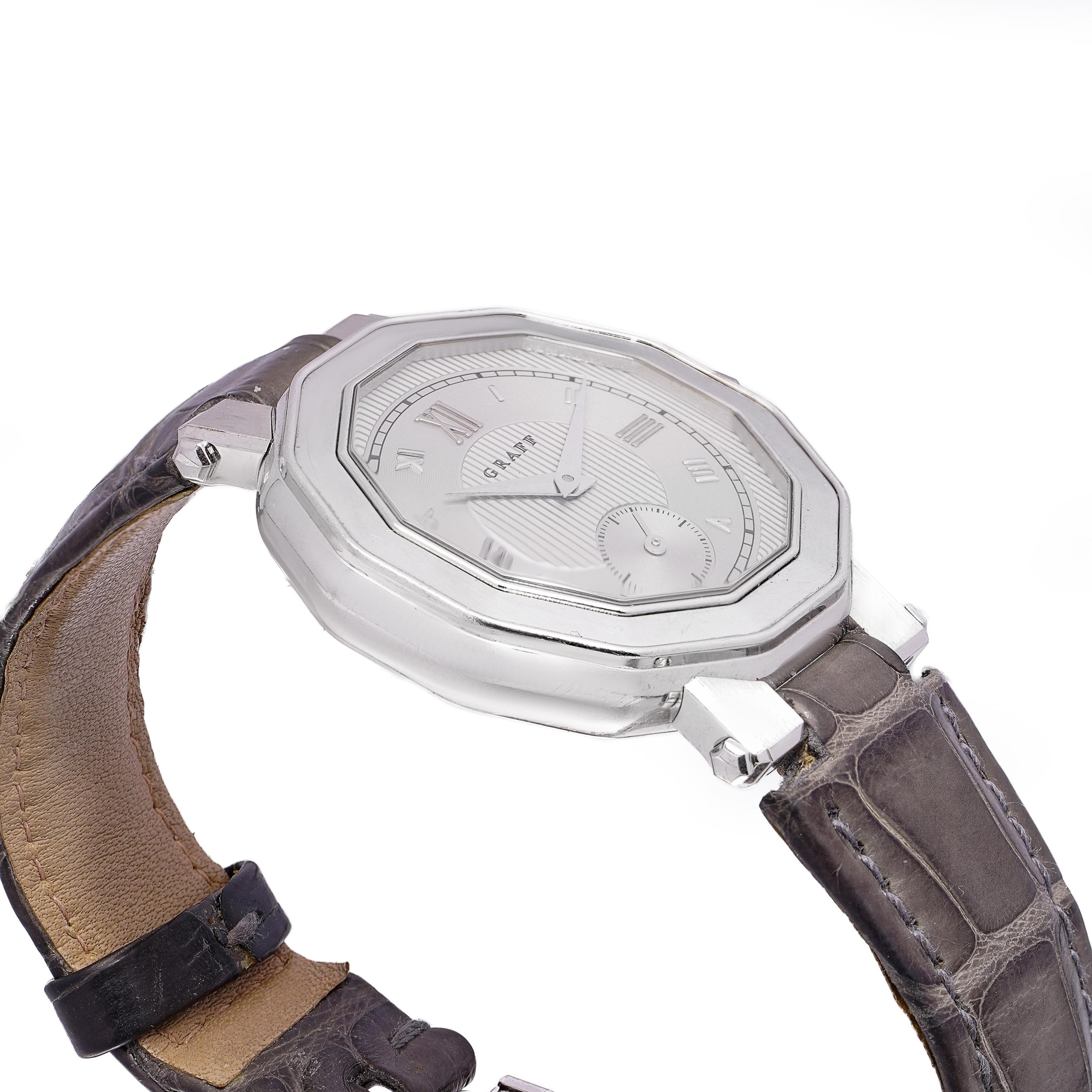 Graff GXXVI 35mm Quartz Watch in 18K White Gold , 2015 In Good Condition For Sale In Braintree, GB