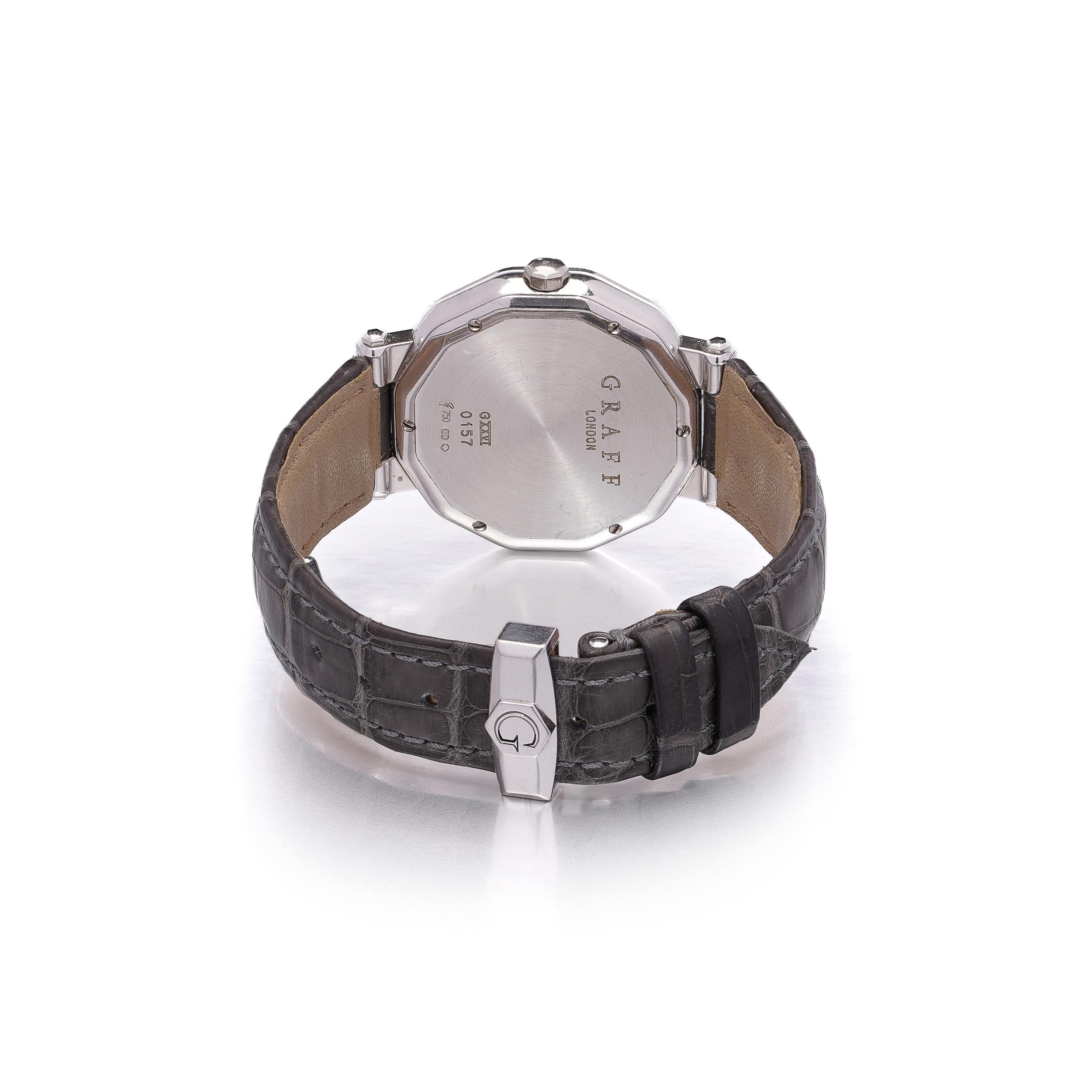 Men's Graff GXXVI 35mm Quartz Watch in 18K White Gold , 2015 For Sale