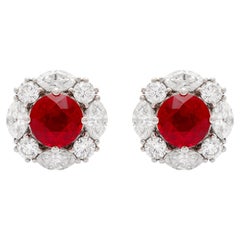 Orecchini Graff High Jewellery in oro bianco con rubini e diamanti