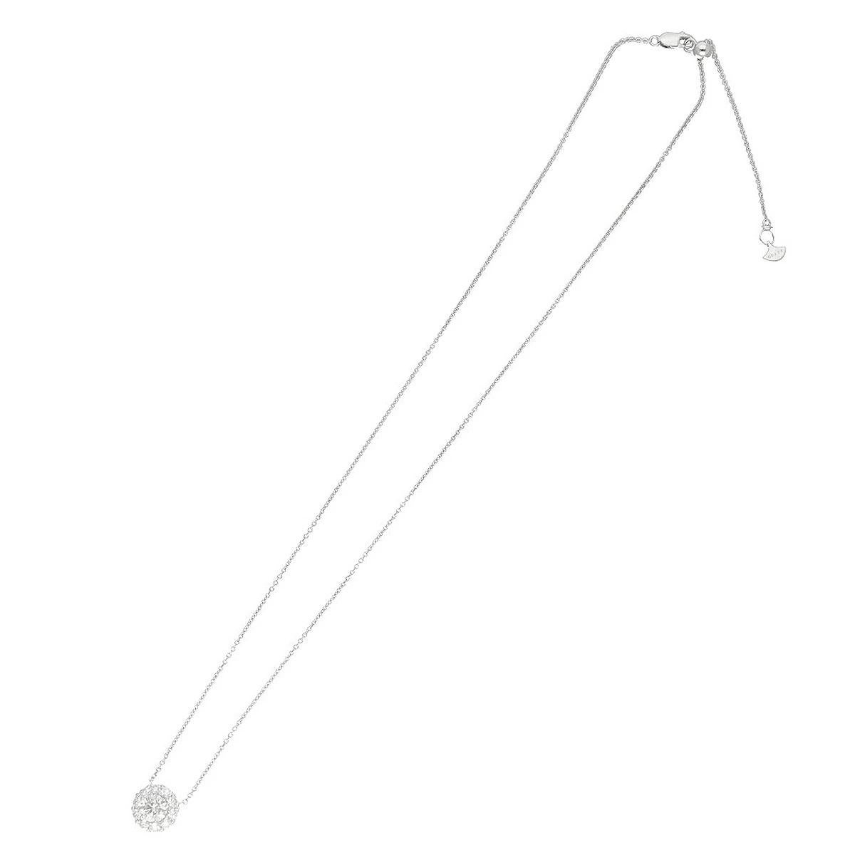Collana con ciondolo in oro bianco 18 carati GRAFF Icon Round Diamond 0.57ct H-VVS1-3Ex In condizioni buone in vendita a Tokyo, JP