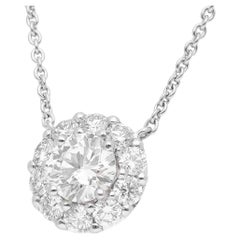 Collana con ciondolo in oro bianco 18 carati GRAFF Icon Round Diamond 0.57ct H-VVS1-3Ex