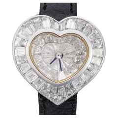 Graff: impressive Diamond Heart within heart shaped wristwatch, Circa 2010