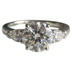 Graff Internally Flawless Round Diamond Three-Stone Platinum Engageme