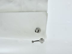 Graff London 18K White Gold Love Knot Motif Fine White Diamond Cufflinks