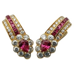 Graff London Estate Ruby and Diamond Ear Clips