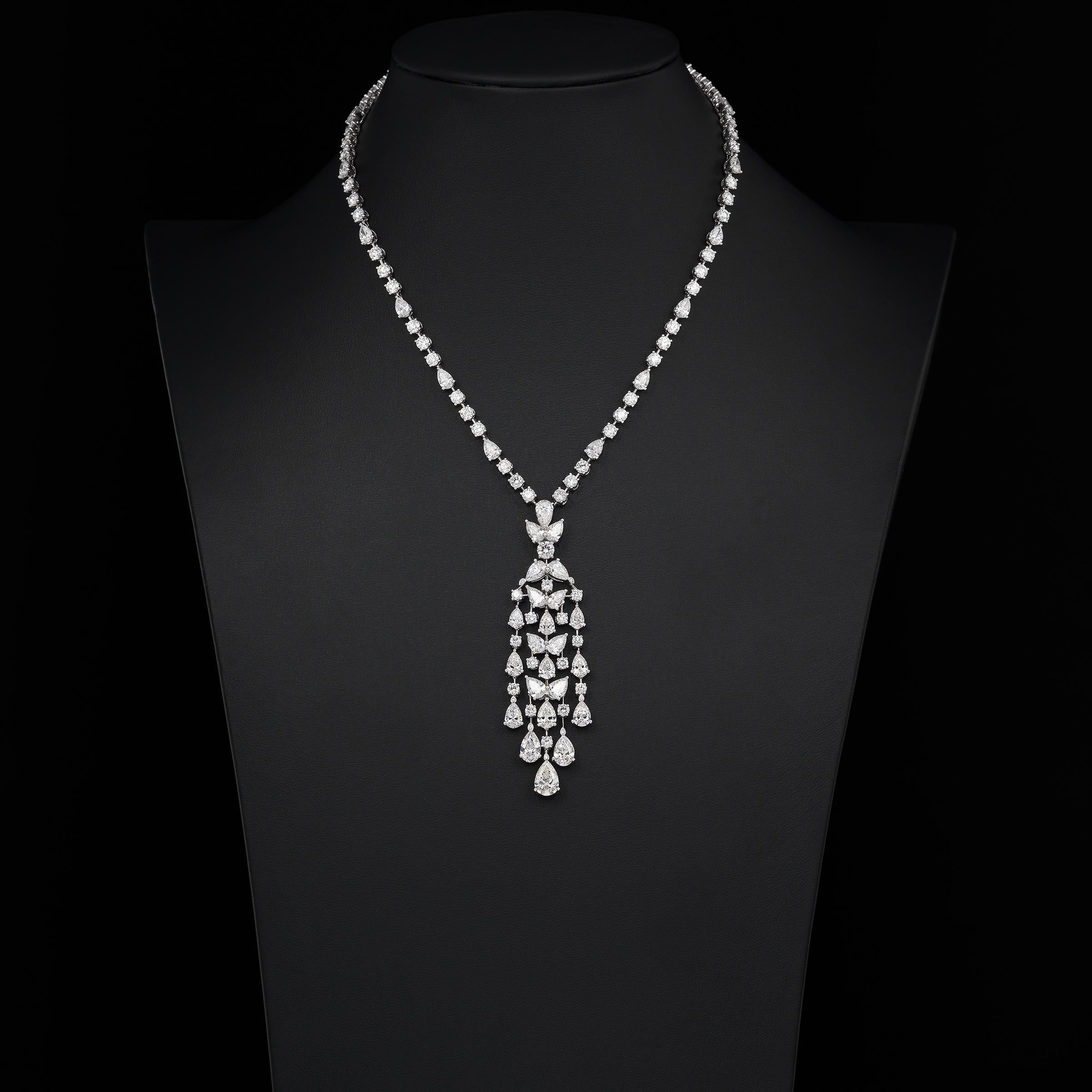 Graff Prächtige 31 Karat Diamant-Halskette aus Platin mit GIA-Zertifikat und Etui Damen im Angebot