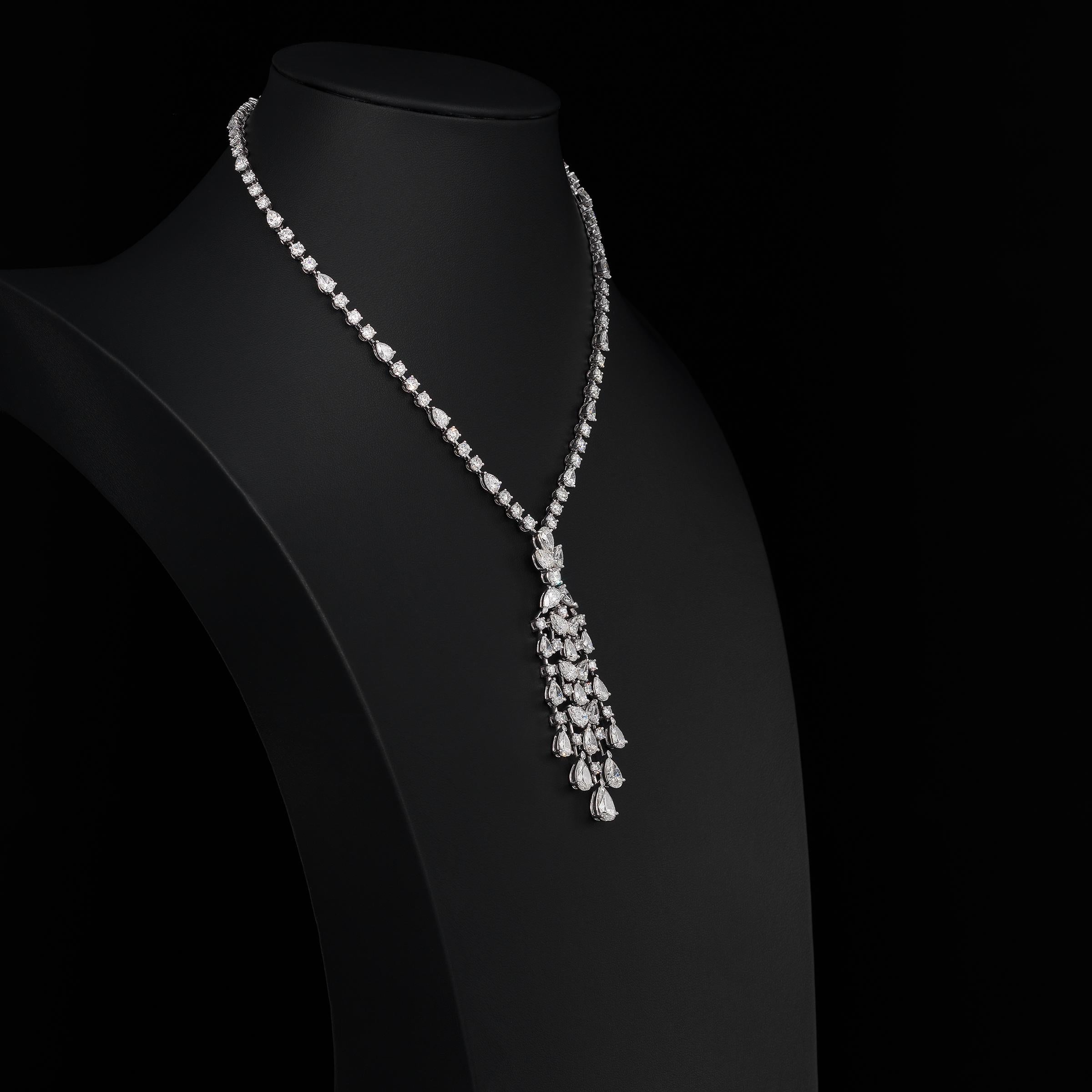 Graff Prächtige 31 Karat Diamant-Halskette aus Platin mit GIA-Zertifikat und Etui im Angebot 2