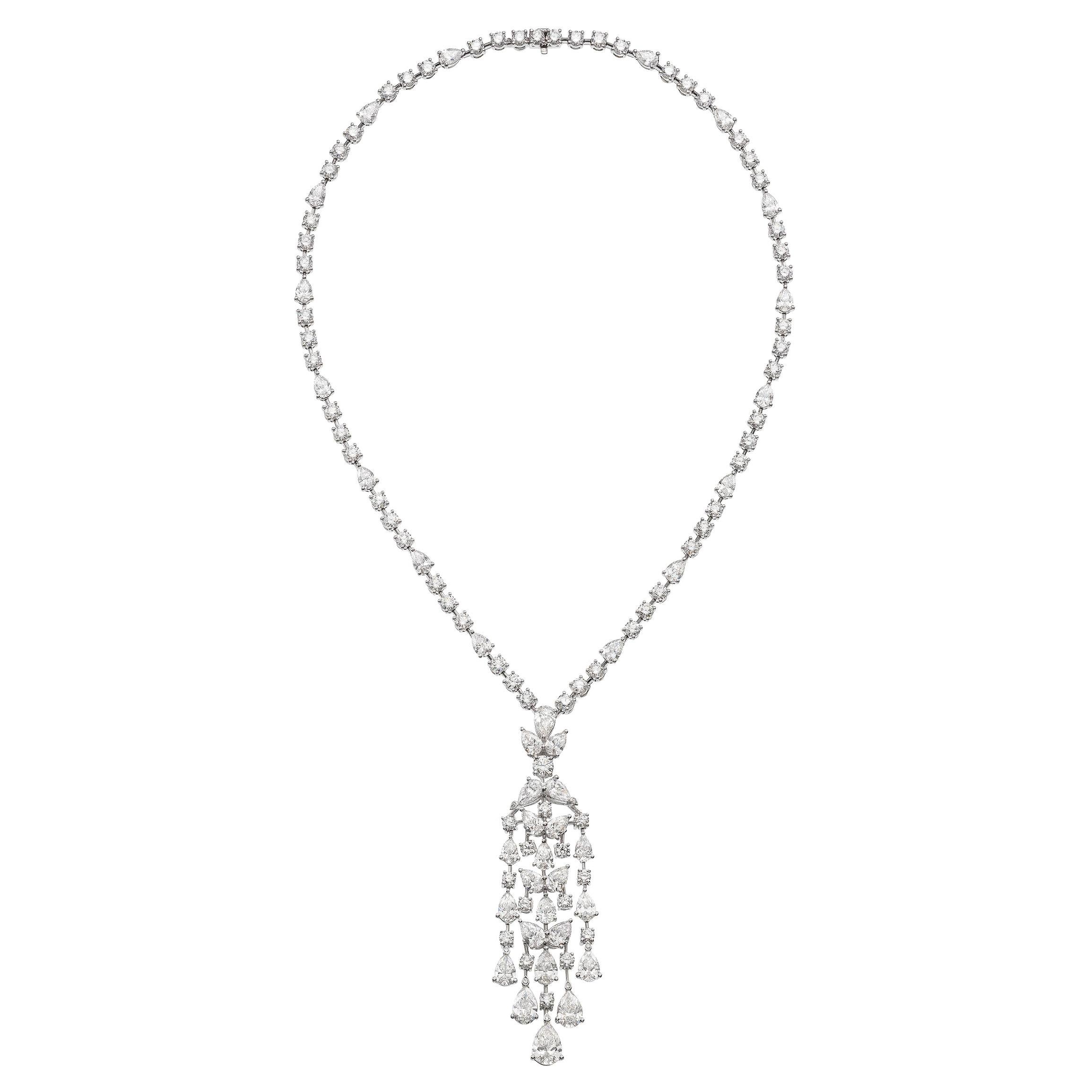 Graff Magnificent 31cts Diamond Necklace in Platinum with GIA Certificate & Case For Sale