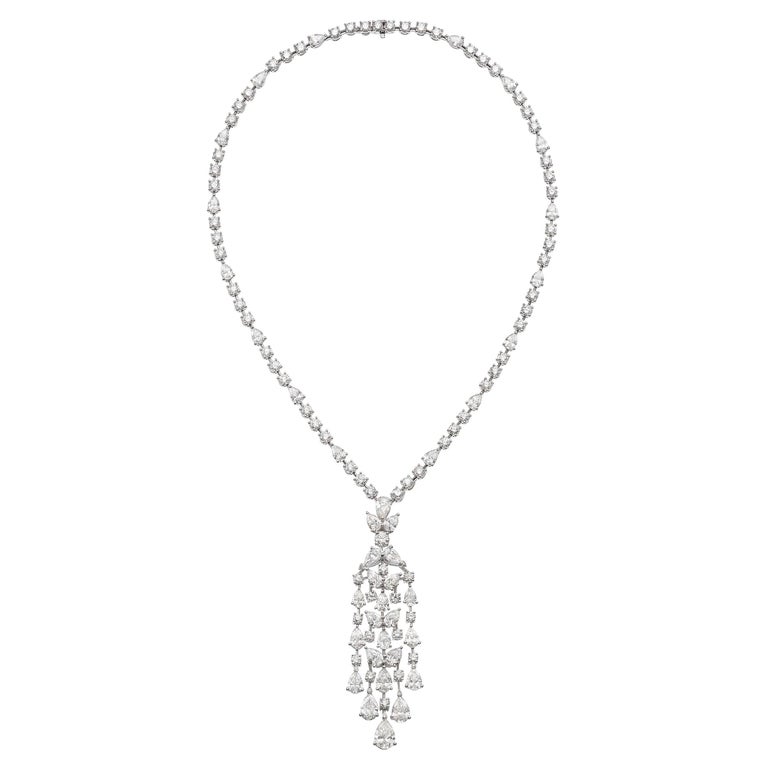 Graff Magnificent 31cts Diamond Necklace in Platinum with GIA Certificate & Case For Sale