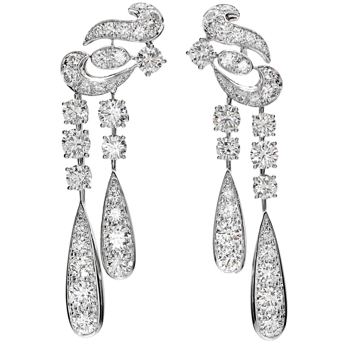 Graff Magnificent Chandelier Diamond Drop Earrings For Sale