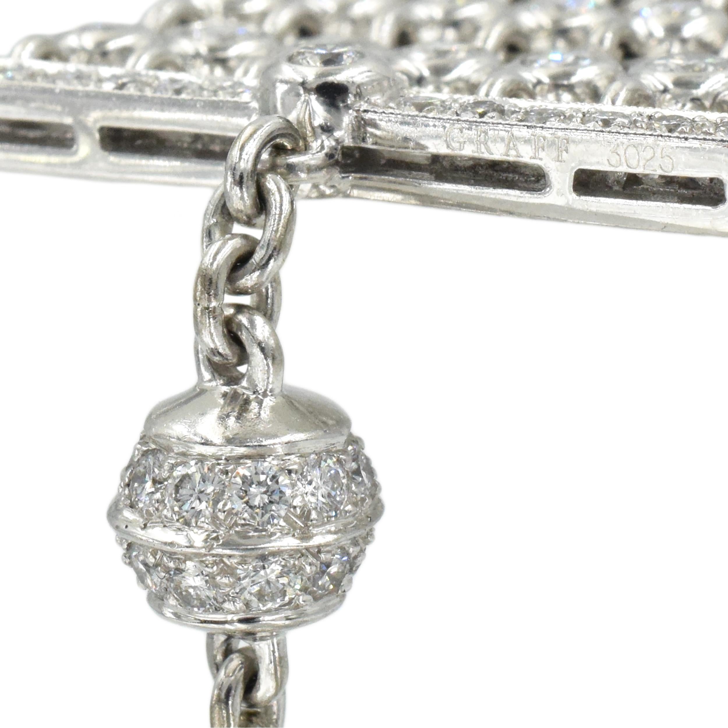 Graff Multi Strand Diamond Chain Tassel Bracelet For Sale 4