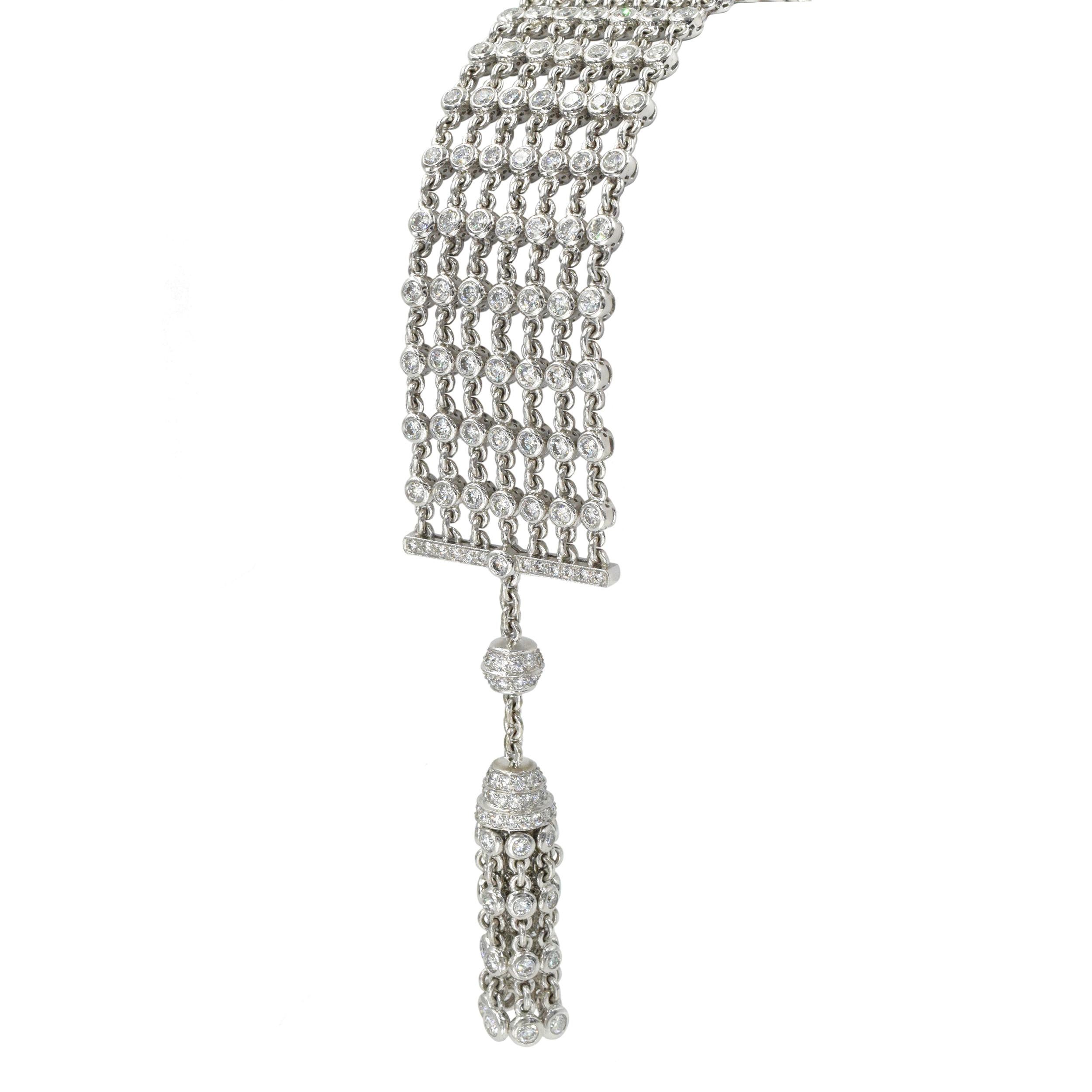 Graff Bracelet à pampilles à plusieurs rangs avec chaîne en diamants en vente 2