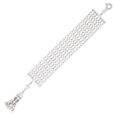 Graff Multi Strand Diamond Chain Tassel Bracelet