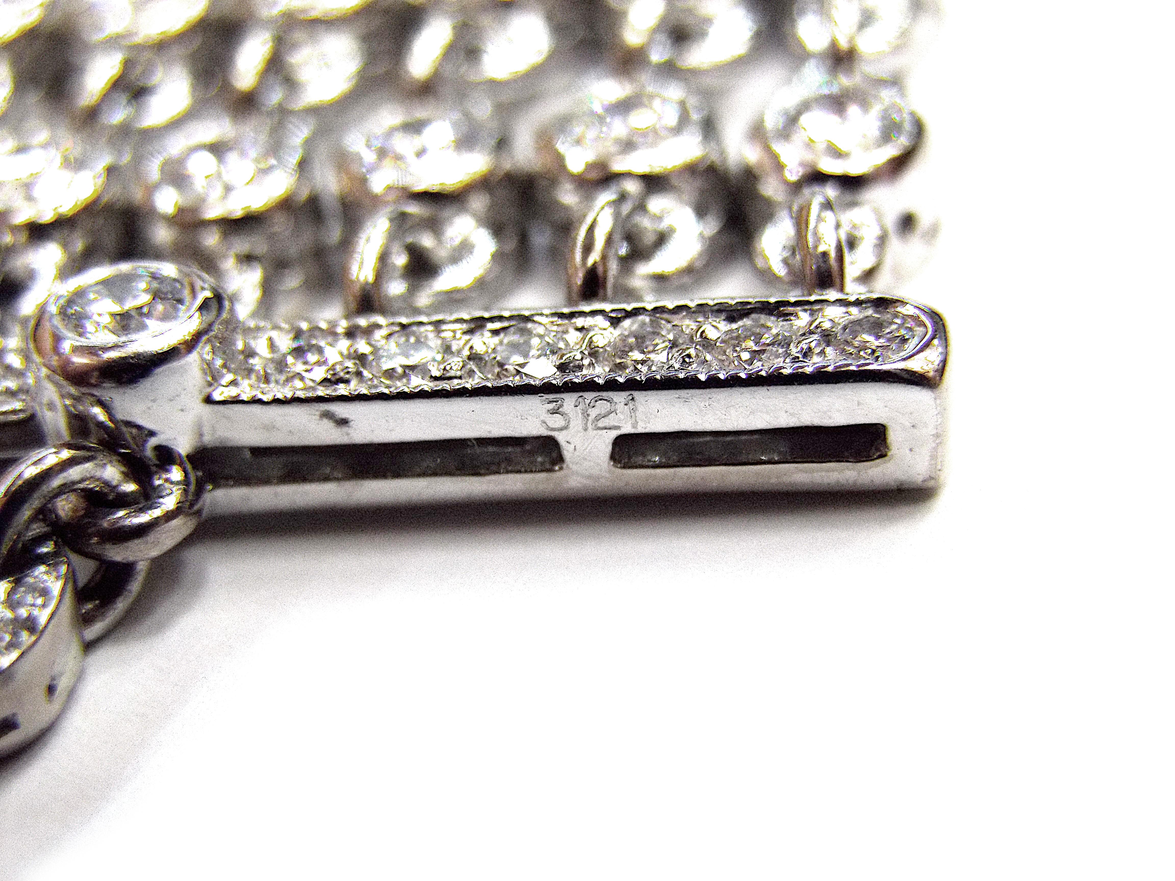 Graff Multistrand Platinum Diamond Chain Tassel Adjustable Bracelet 4