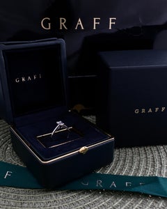 GRAFF, "Paragon" GIA 0.50 Carat F/VVS1 Emerald Diamond Engagement Ring