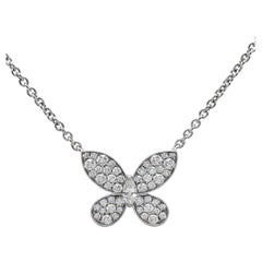 Graff Pavé Schmetterling Diamant 18K Weißgold Anhänger Halskette