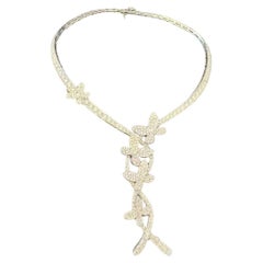 Graff Pavé Butterfly Diamond Necklace 18K White Gold