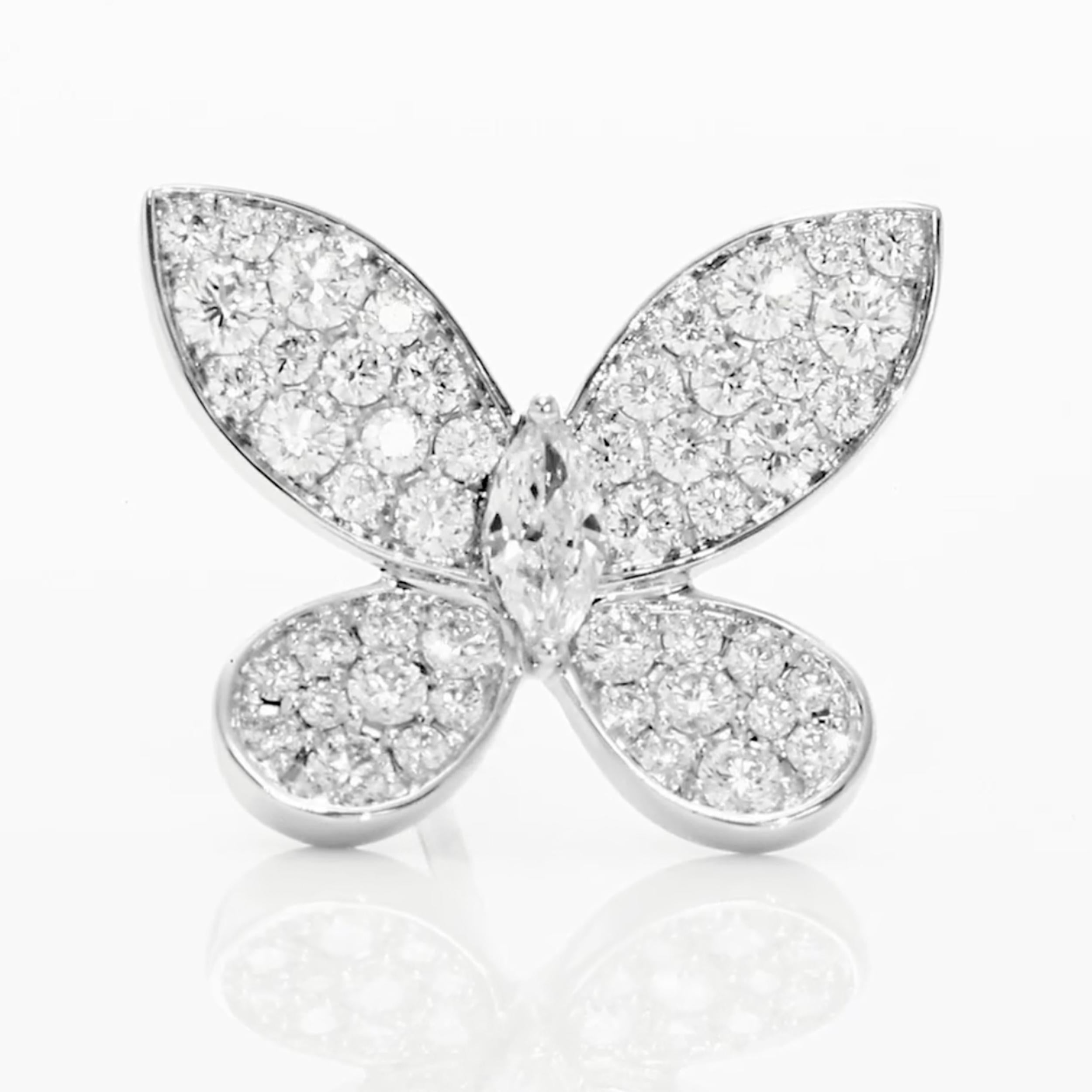 Graff Pavé Schmetterling Diamant Kleine Ohrstecker (Marquiseschliff)