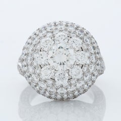 Graff Pave Diamond Bombe Ring in 18kwg with 1.00ct G/VVS2 Round Diamond Center