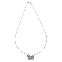 Graff Pavé Diamond Butterfly Pendant Necklace