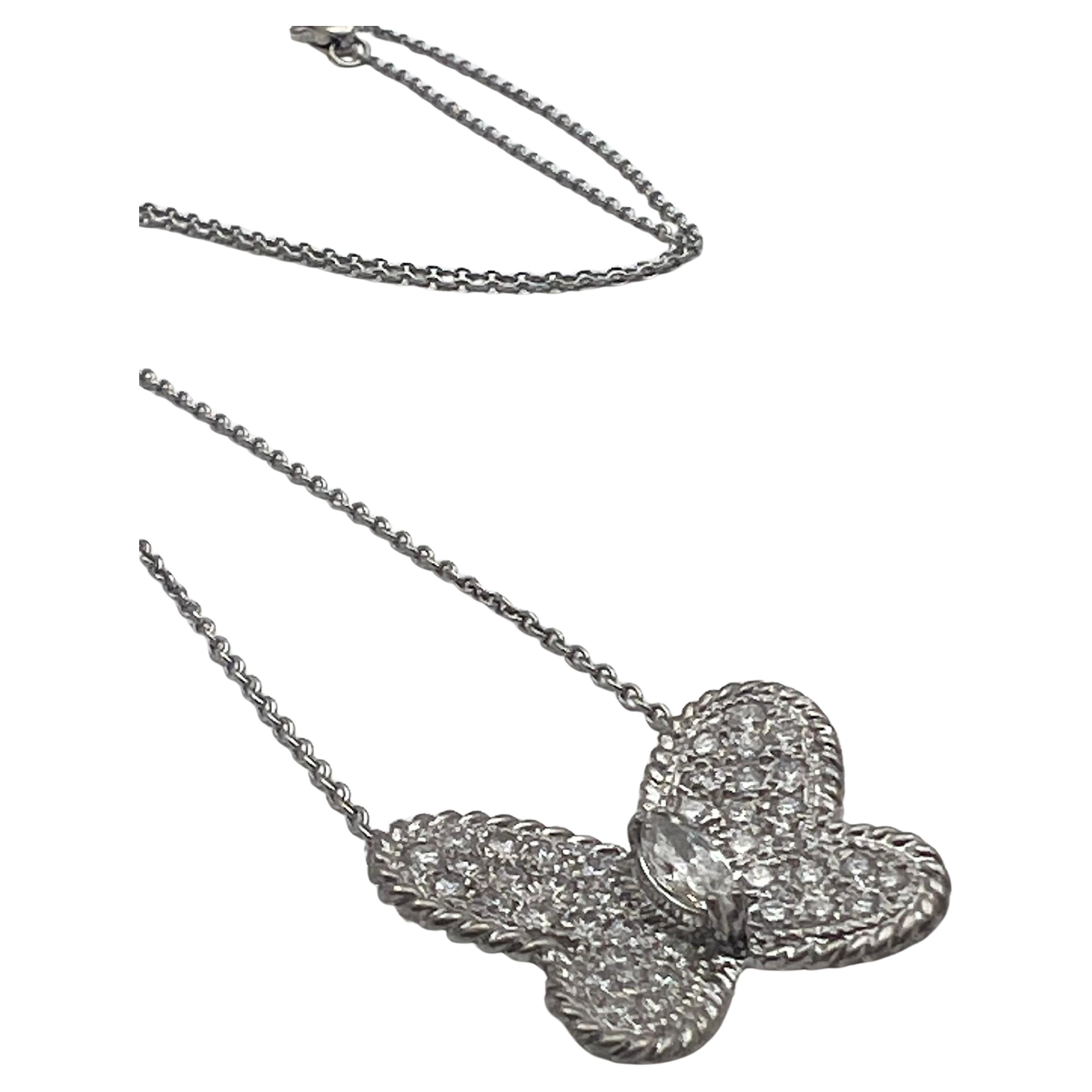 Taille brillant Graff - Collier papillon à pendentifs en diamants pavés en vente