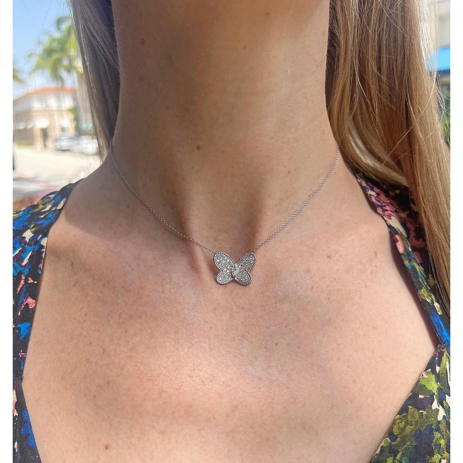 Graff - Collier papillon à pendentifs en diamants pavés en vente 1