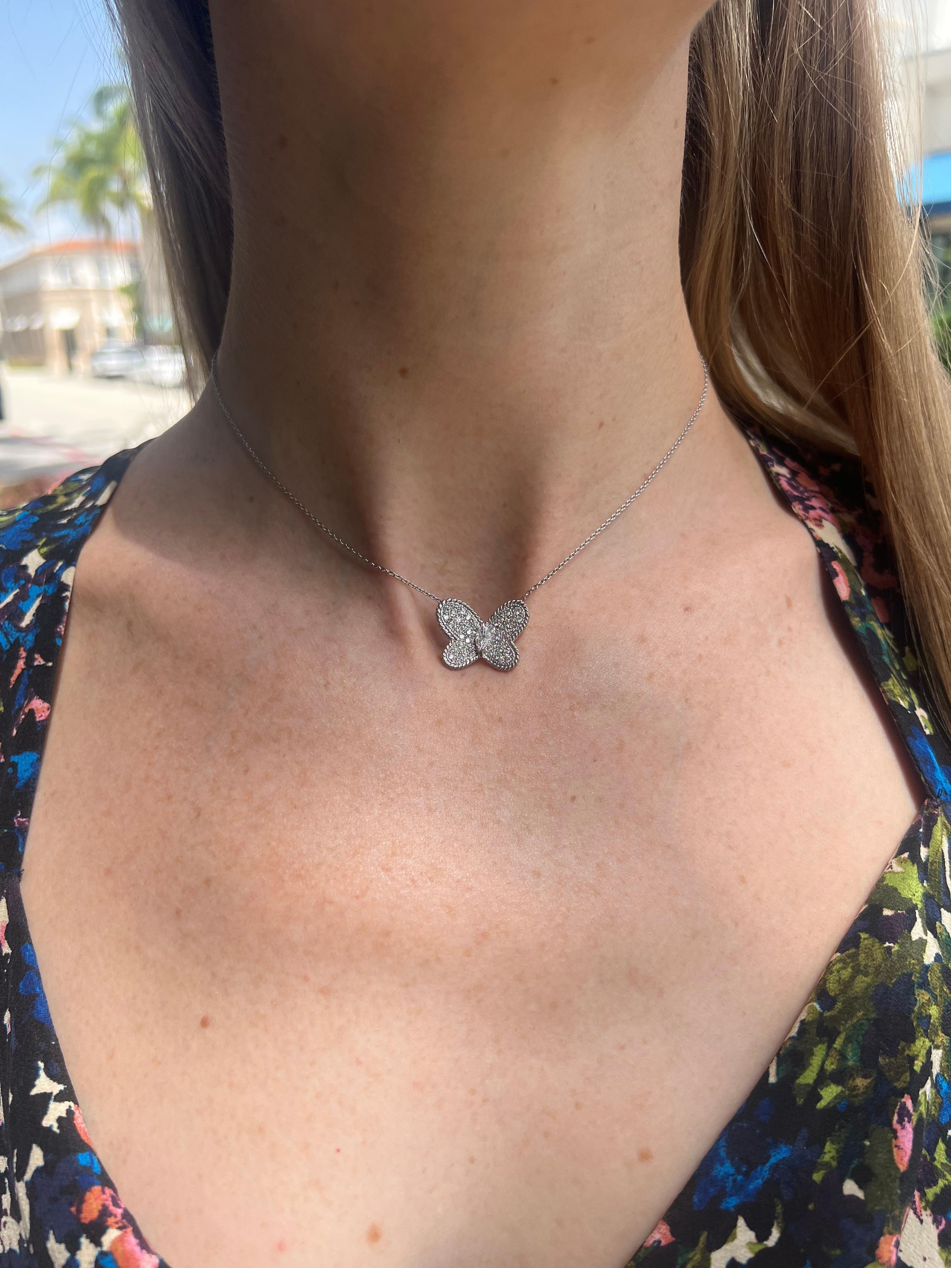 Graff - Collier papillon à pendentifs en diamants pavés en vente 3
