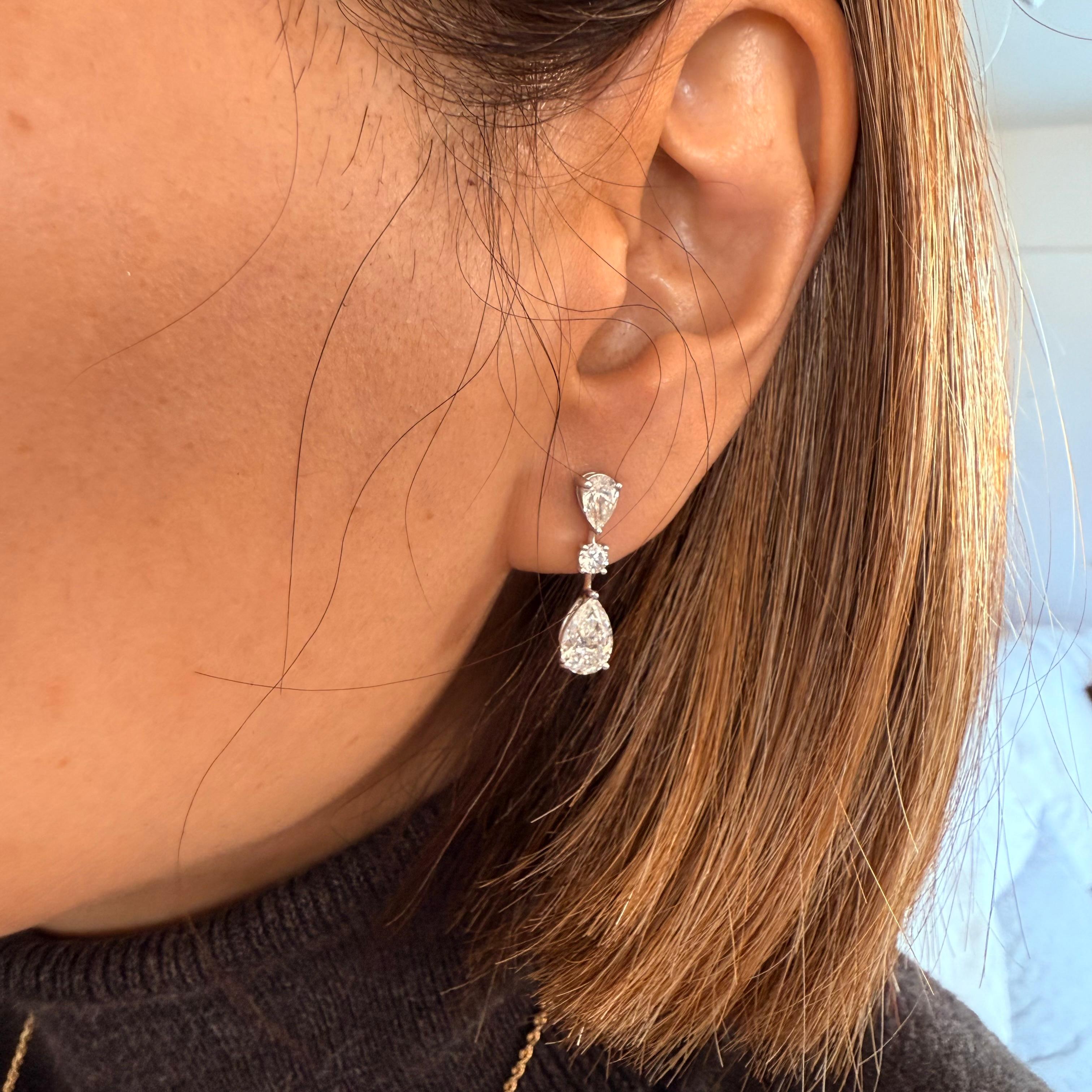 Orecchini con diamanti a forma di pera di Graff in vendita 5