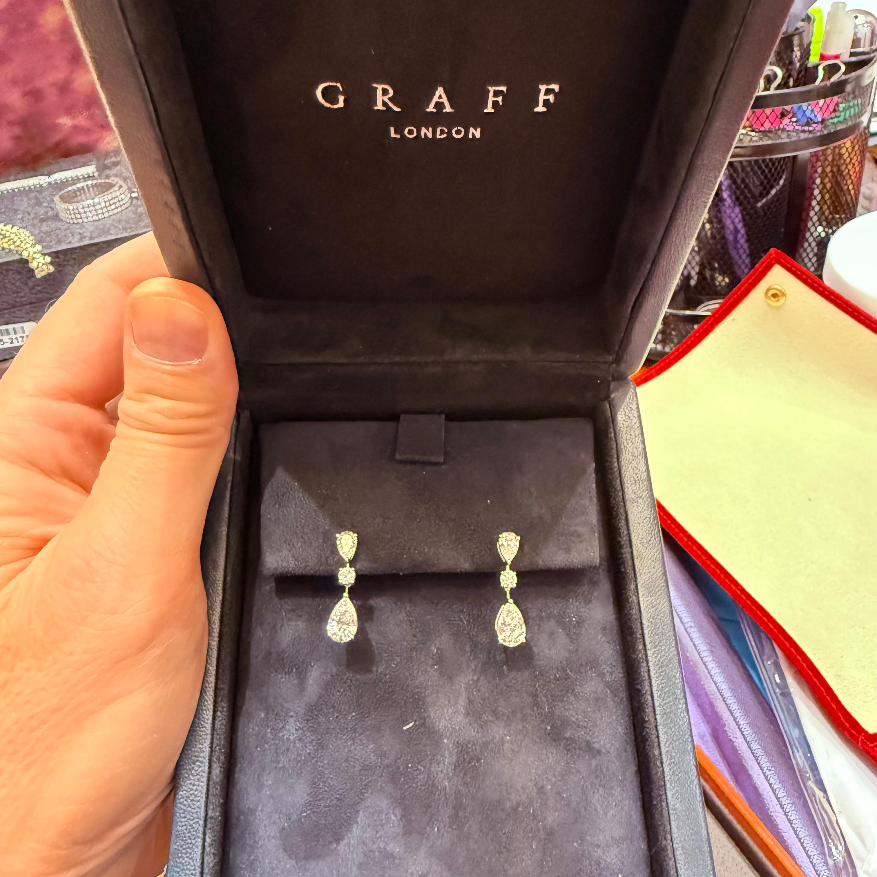 da uomo o donna Orecchini con diamanti a forma di pera di Graff in vendita