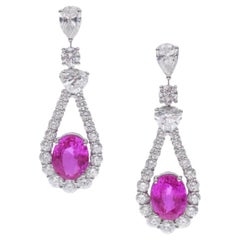 GRAFF Pink Sapphire " No Heat"  Diamond Earrings
