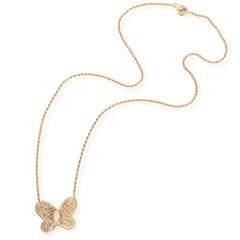Graff Schmetterlingshalskette aus 18 Karat Gelbgold mit rosa und weißen Diamanten 0,75 Karat