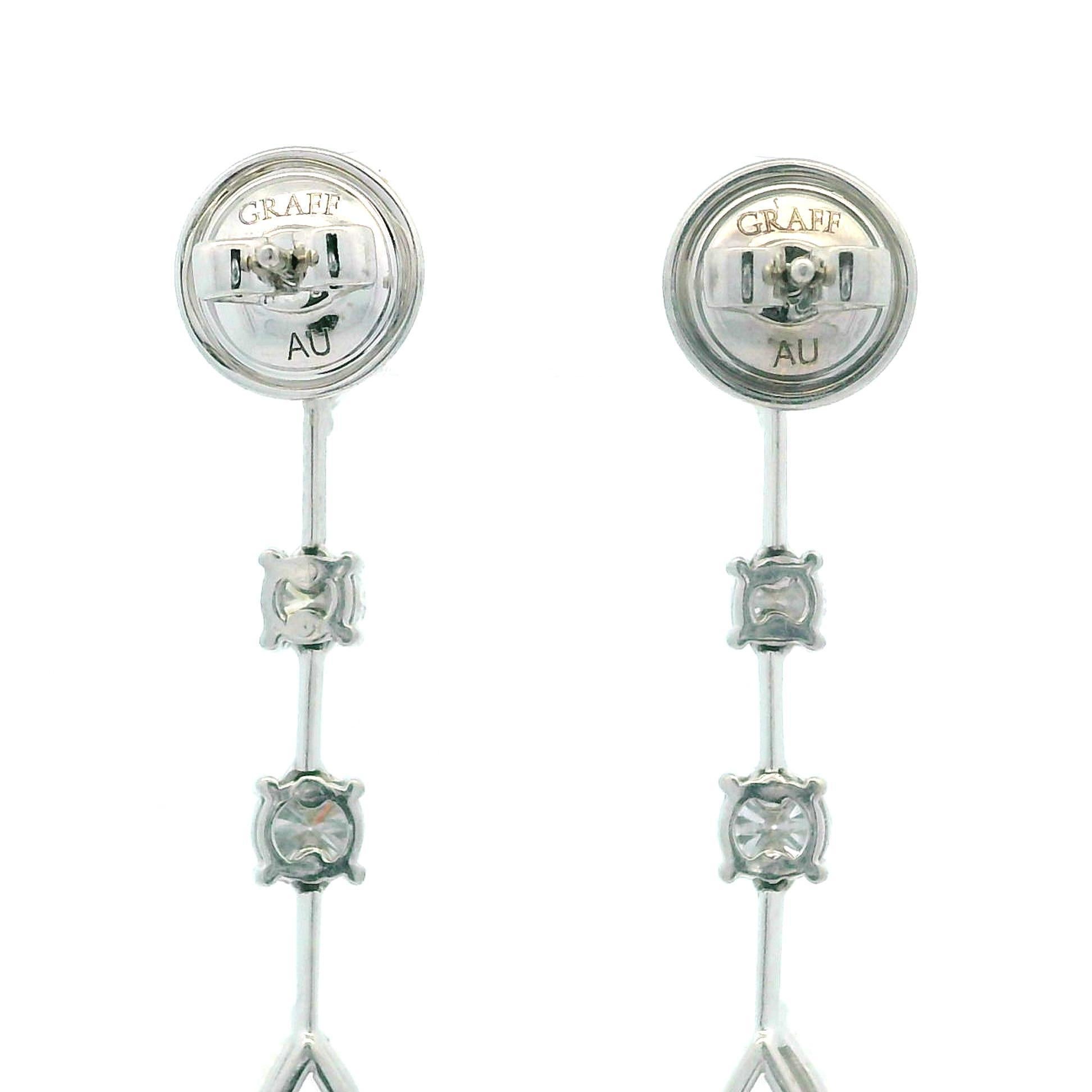 Orecchini a pendente con smeraldo e diamante Graff Platinum AGL Gubelin 13,64ctw in vendita 5
