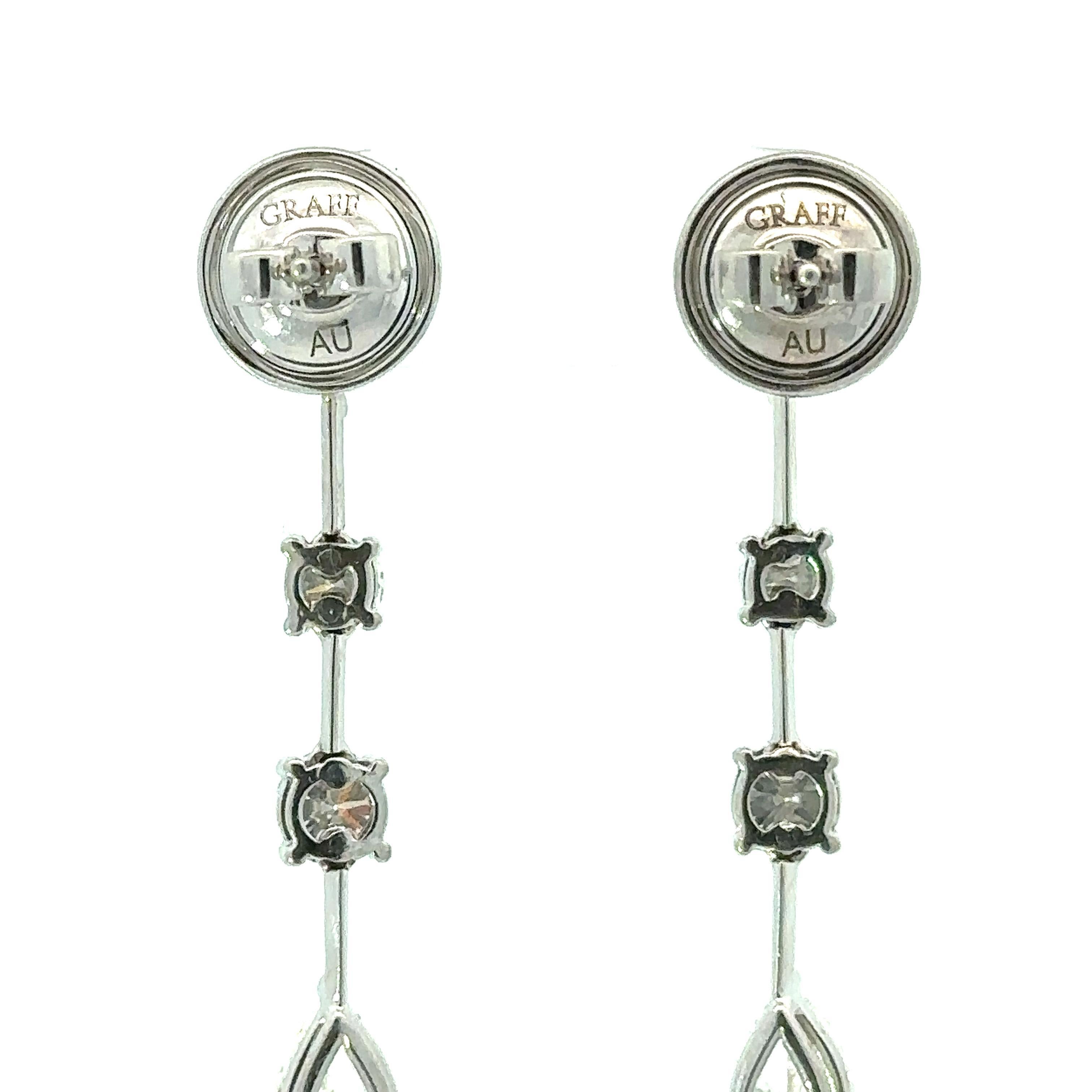 Orecchini a pendente con smeraldo e diamante Graff Platinum AGL Gubelin 13,64ctw in vendita 7