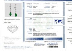 Graff Platin AGL Gubelin 13,64ctw Smaragd & Diamant-Tropfen-Ohrhänger