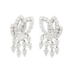 Graff Platinum and Diamond Pendant- Ear-Clips