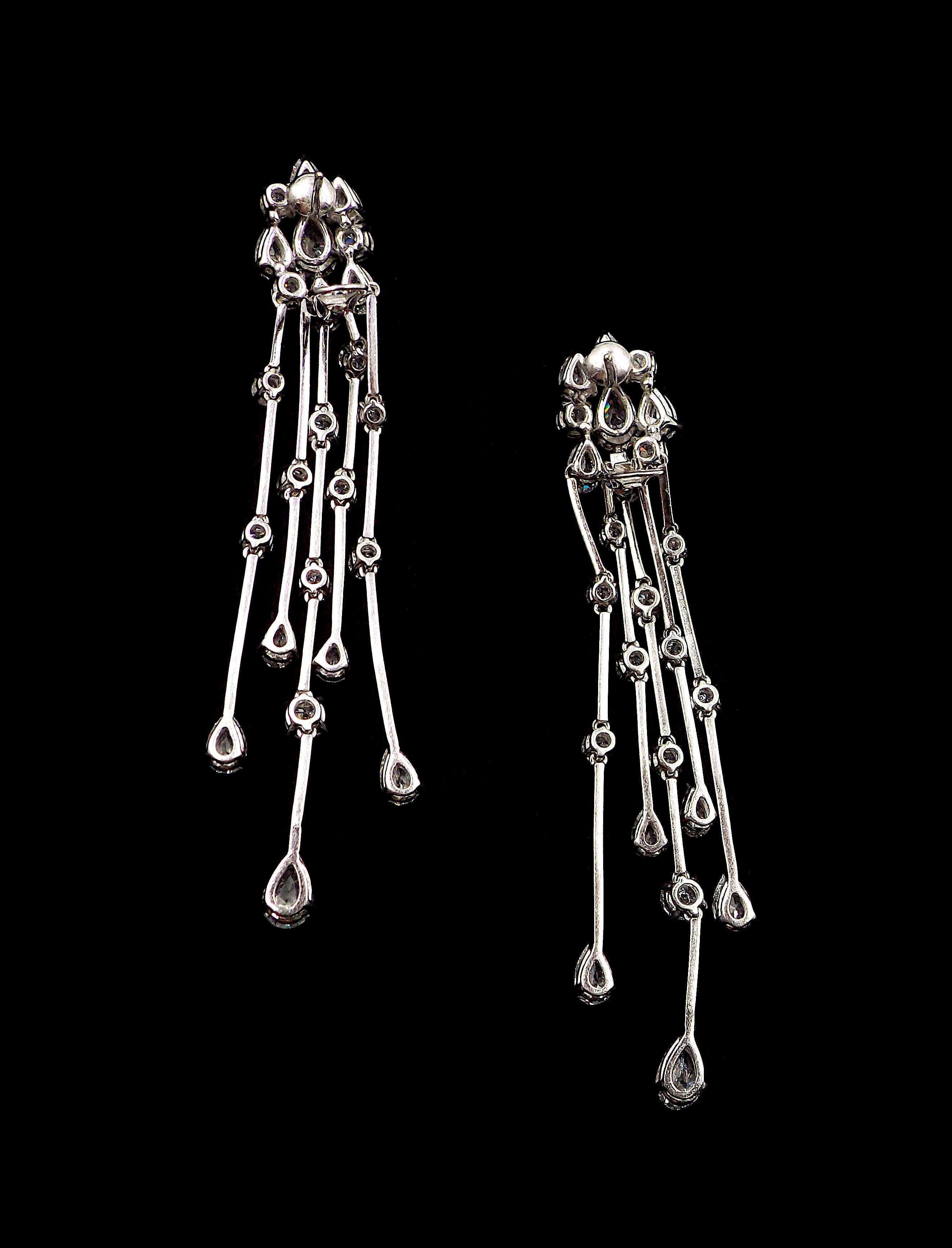 Graff Platin-Diamant-Wasserfall-Ohrringe Damen im Angebot