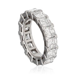 GRAFF Platinum Emerald Cut Diamond Wedding Band