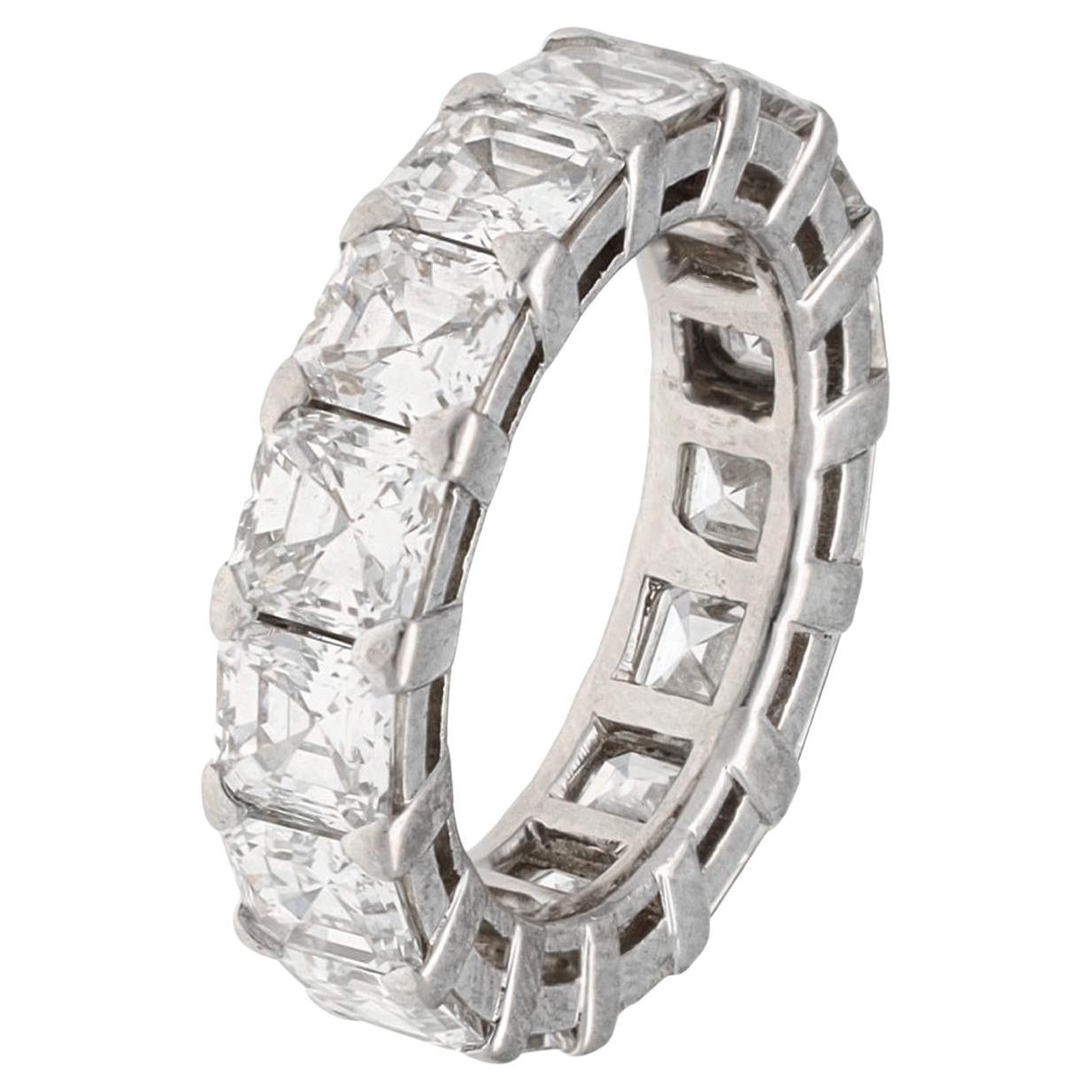 GRAFF Platinum Emerald Cut Diamond Wedding Band