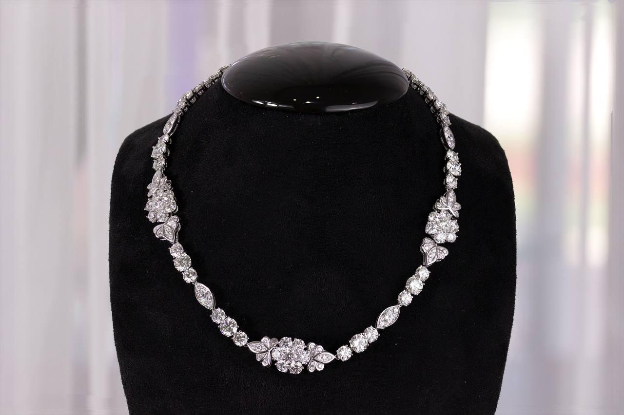 Graff Platinum GIA Diamond Necklace In New Condition For Sale In North Miami Beach, FL