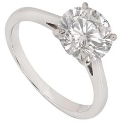 Graff Platinum Round Brilliant Cut Diamond Ring 2.02 Carat GIA Cert