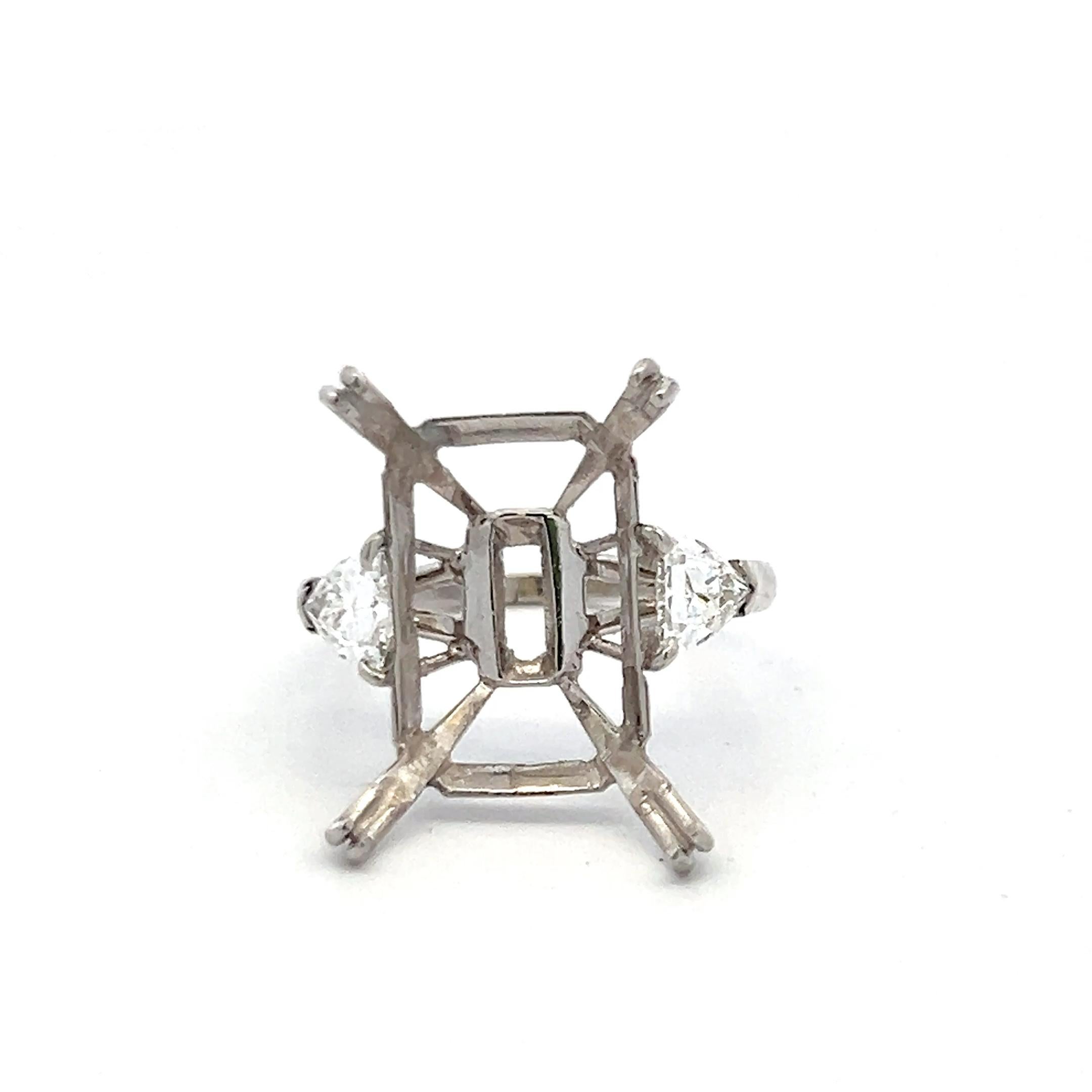 Anello semi-montato in platino Graff con diamanti Shield 0,94ct F-G VVS in vendita